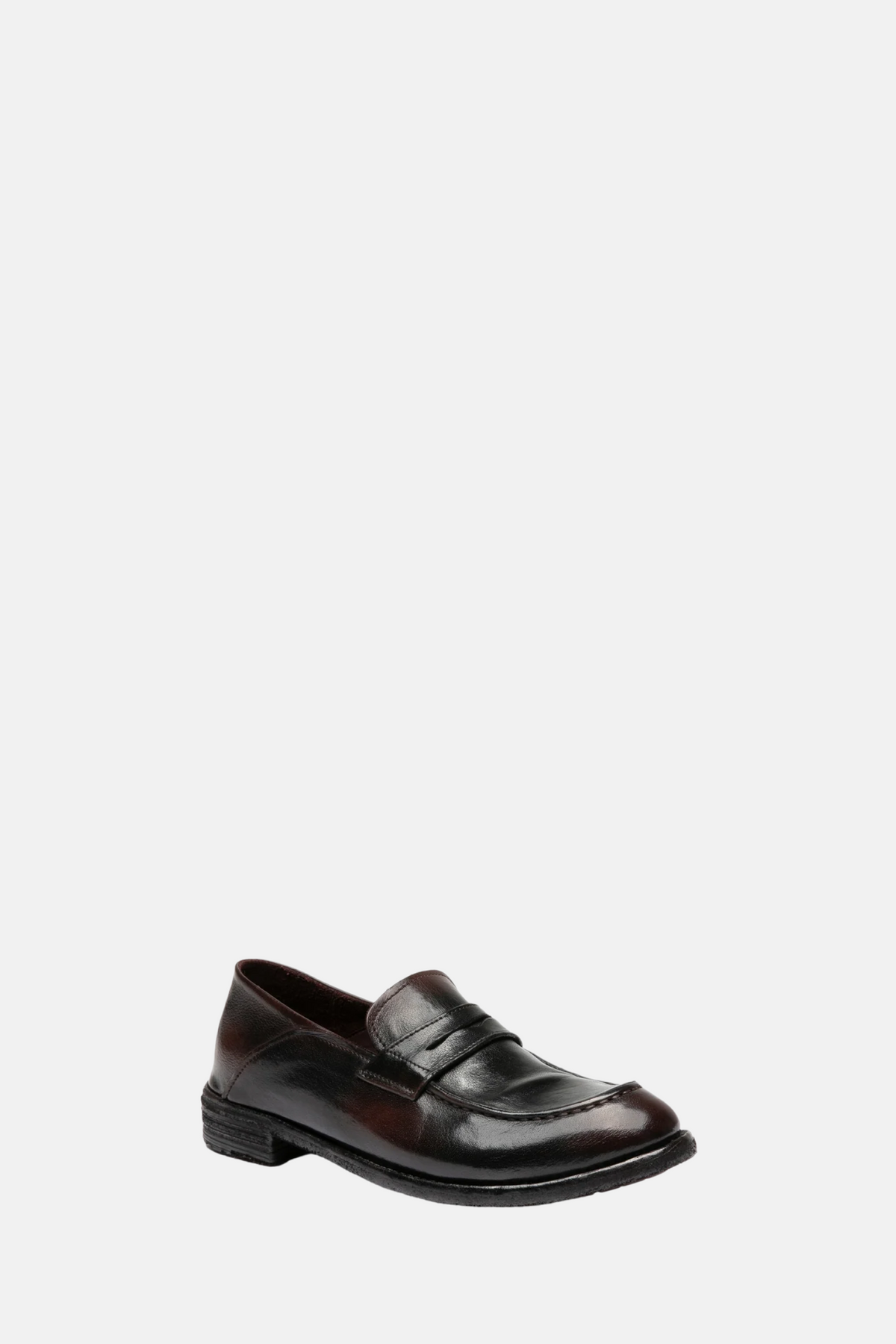 Officine Creative Lexikon 140 Black Leather Penny Loafers, detail view