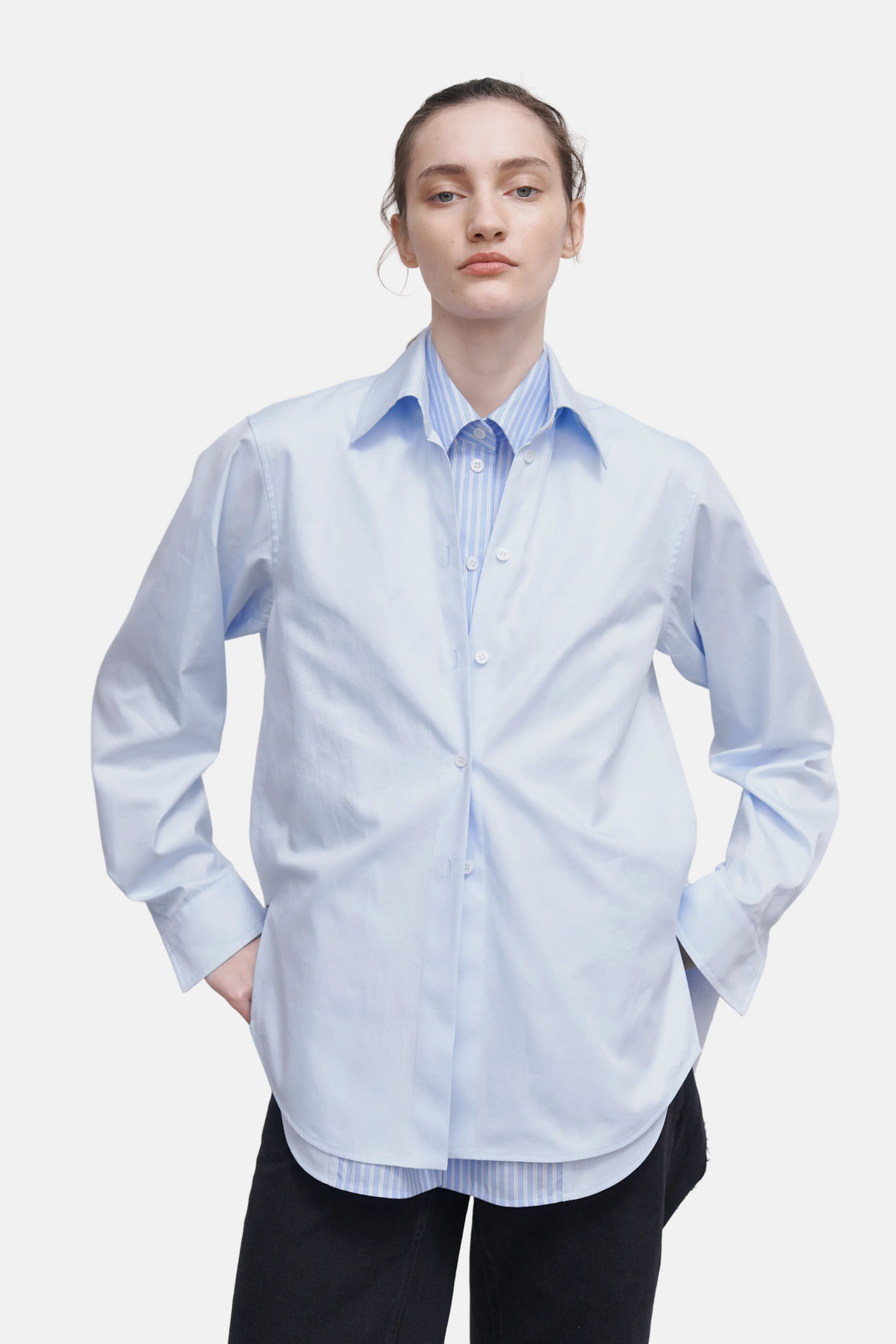 Litkovska Double Collar Poplin Shirt, detail view