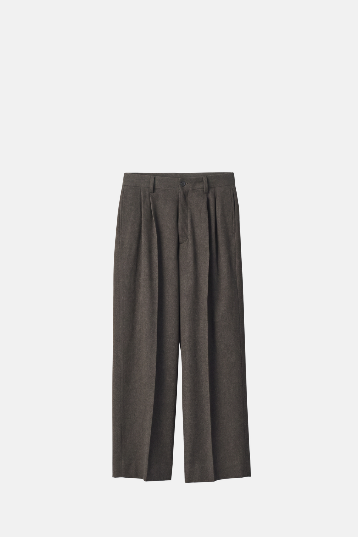 Wool Doeskin Long Wide Trousers
