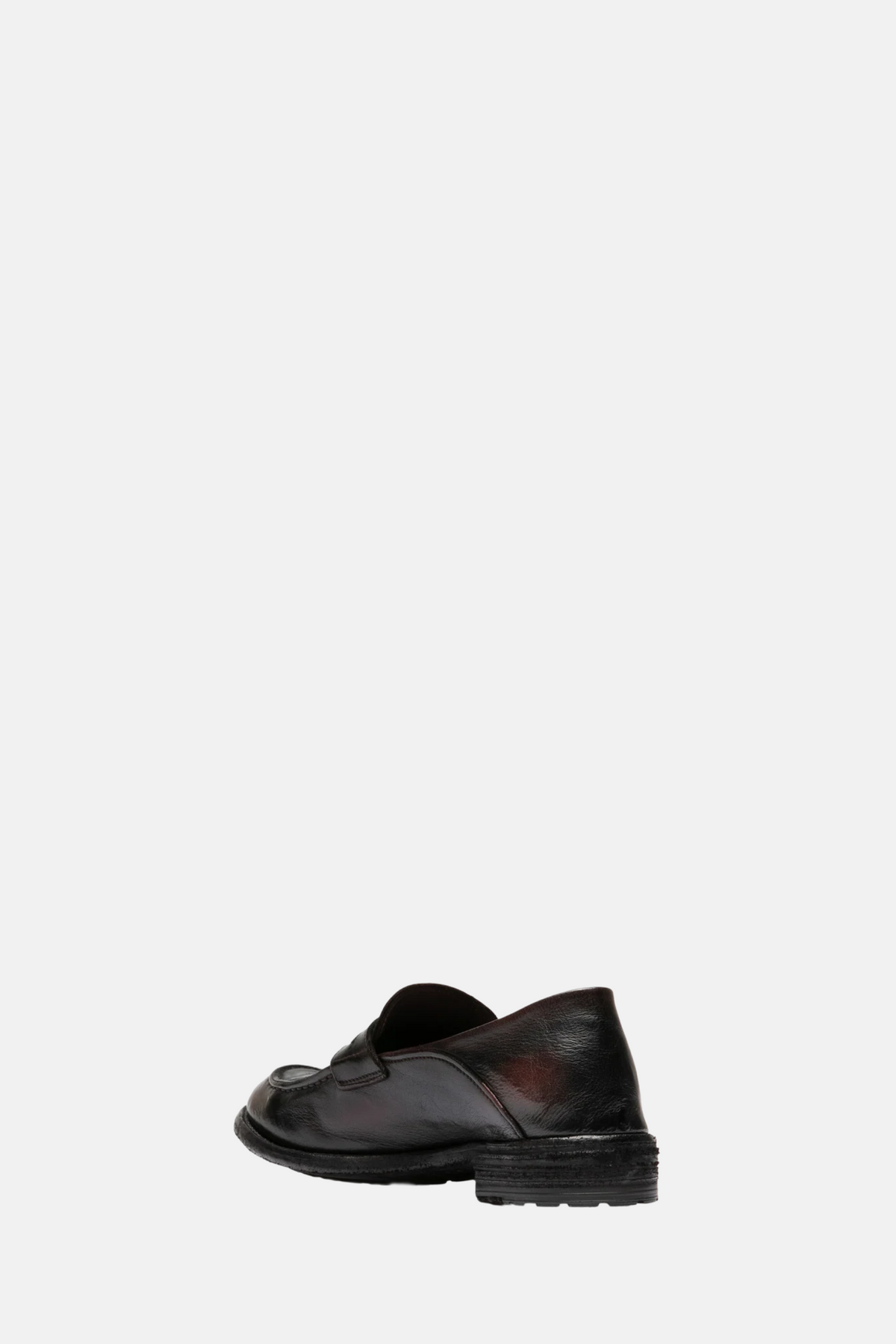 Officine Creative Lexikon 140 Black Leather Penny Loafers, detail view