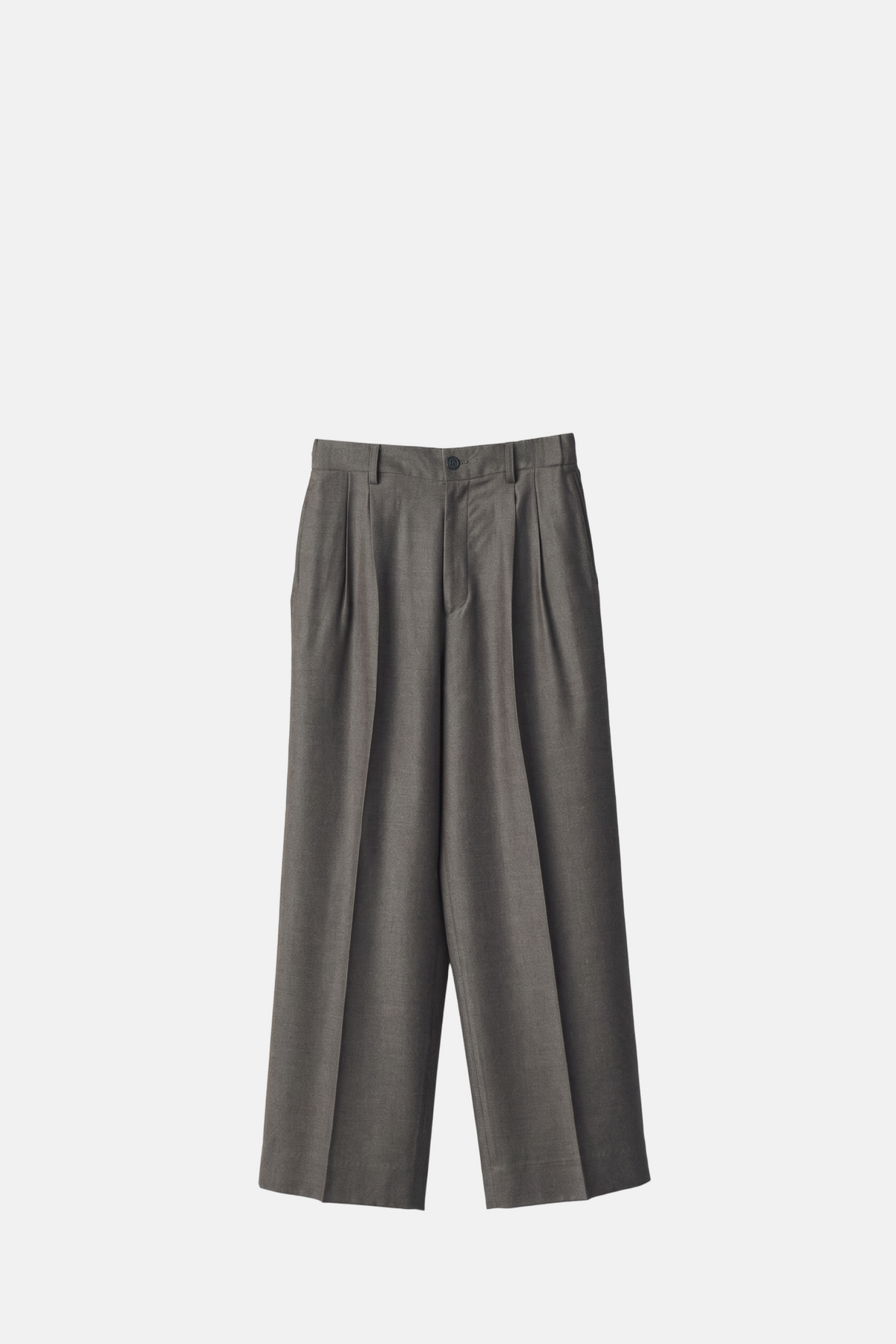 Extra Fine Wool Easy Long Wide Trousers