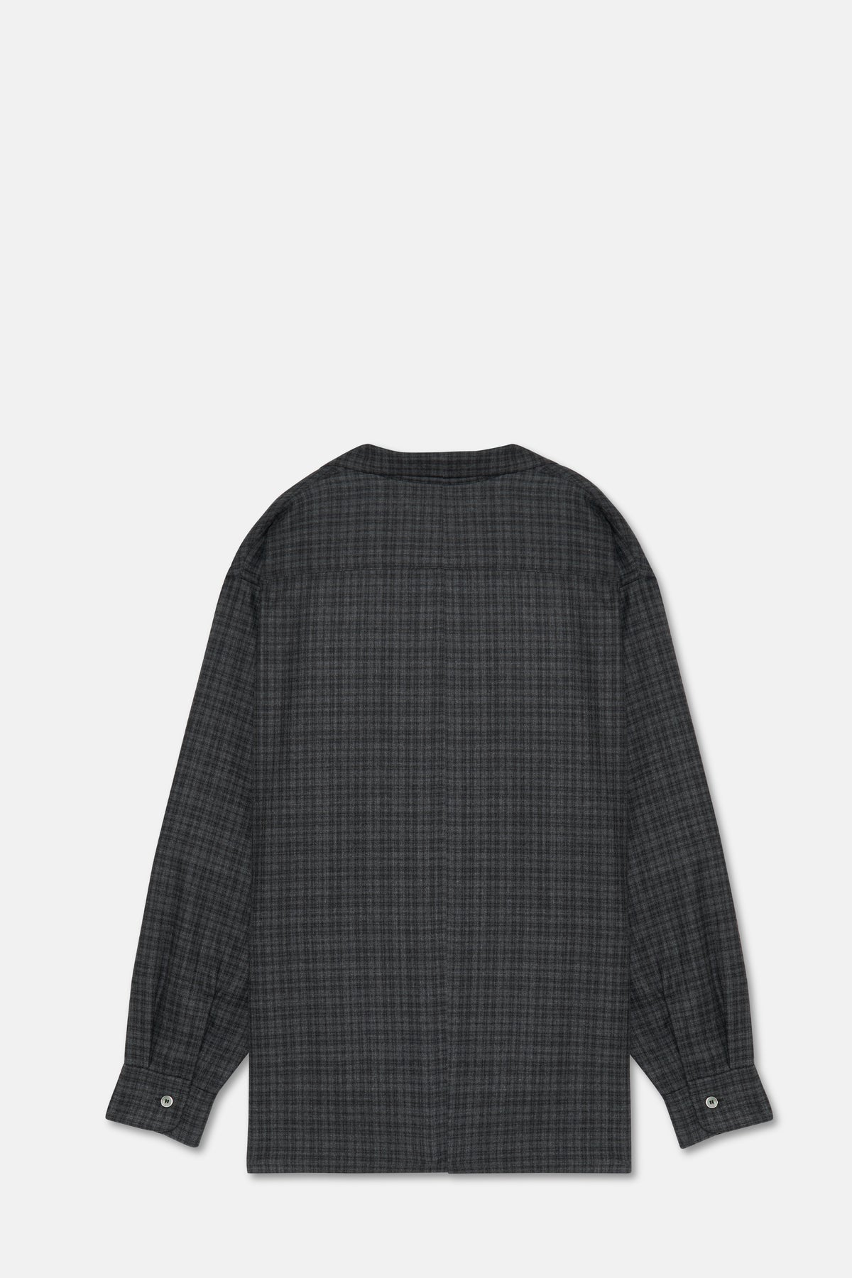 Wool Charcoal Plaid Collar Shirt