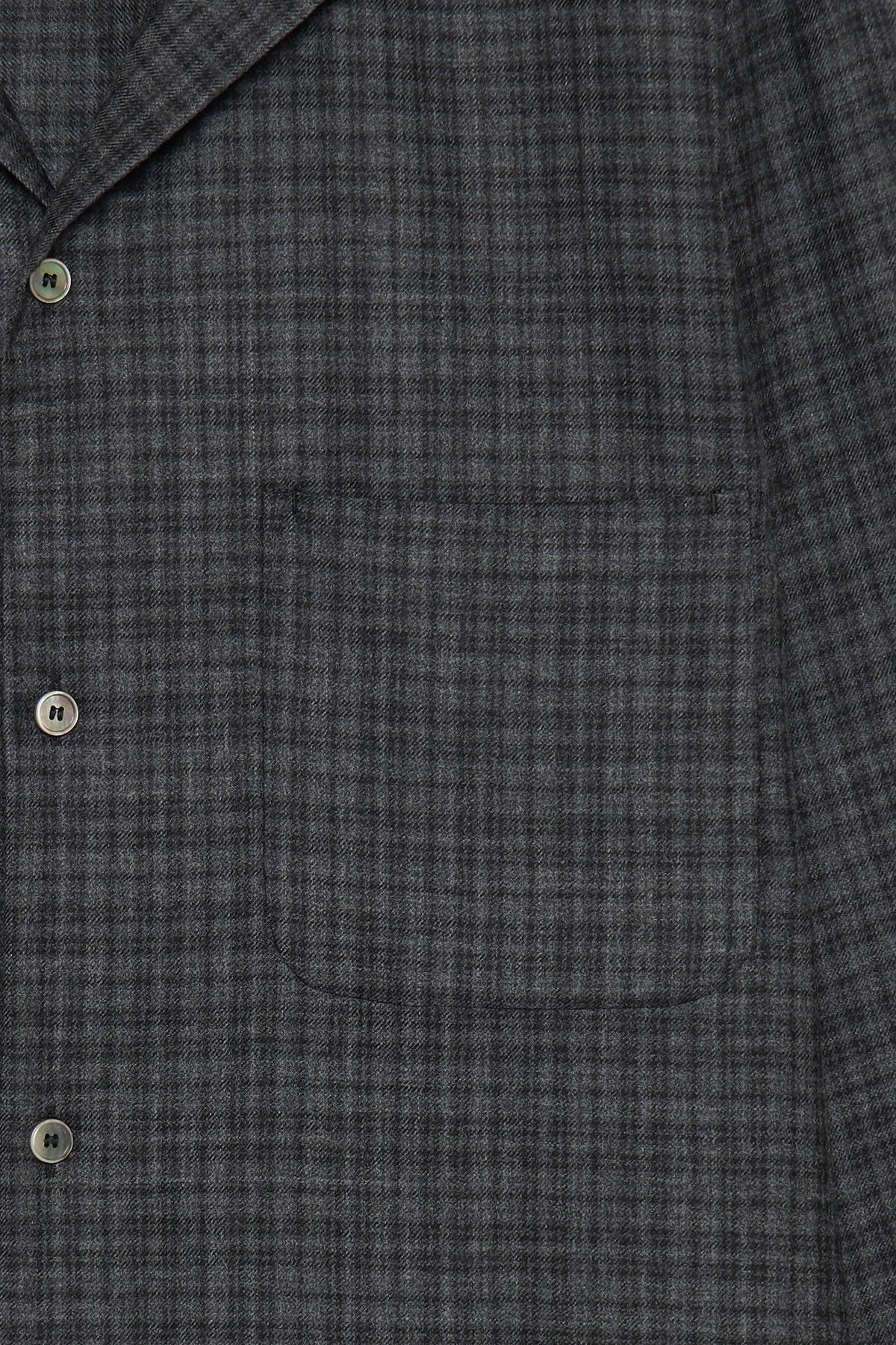 Wool Charcoal Plaid Collar Shirt