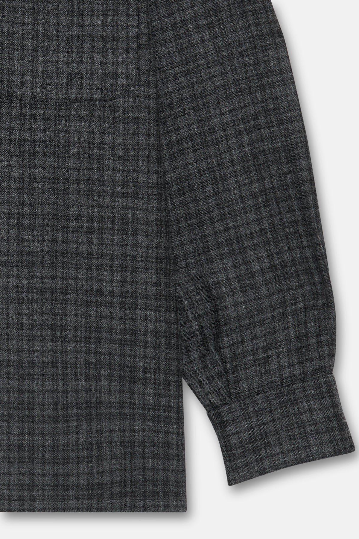 Wool Charcoal Plaid Collar Shirt