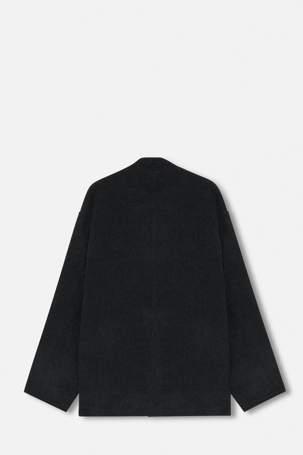Cashmere Flannel Charcoal Half Coat