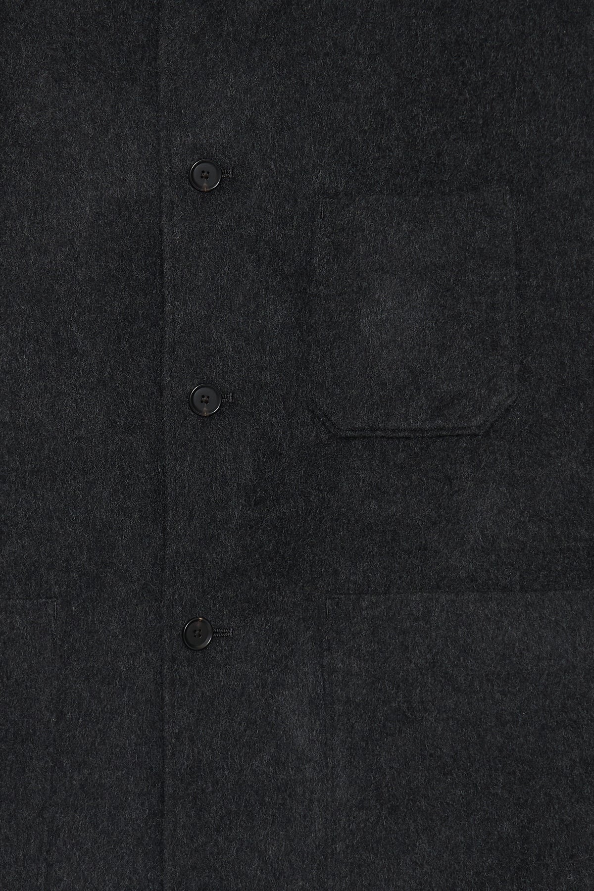 Cashmere Flannel Charcoal Half Coat