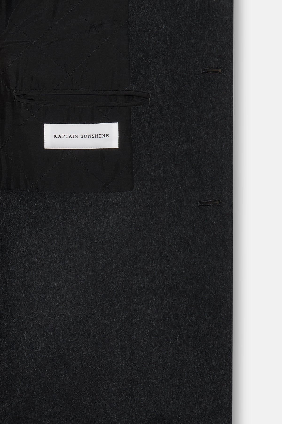 Cashmere Flannel Charcoal Half Coat