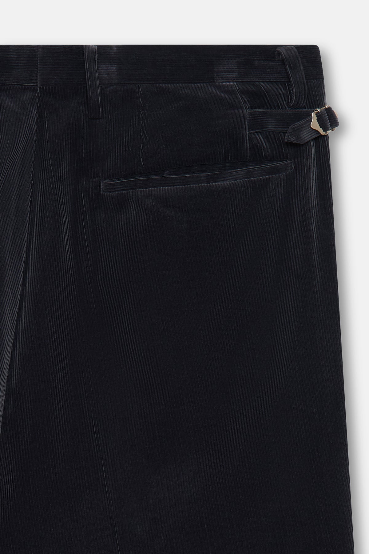 Cotton Corduroy Shoecut Navy Slacks
