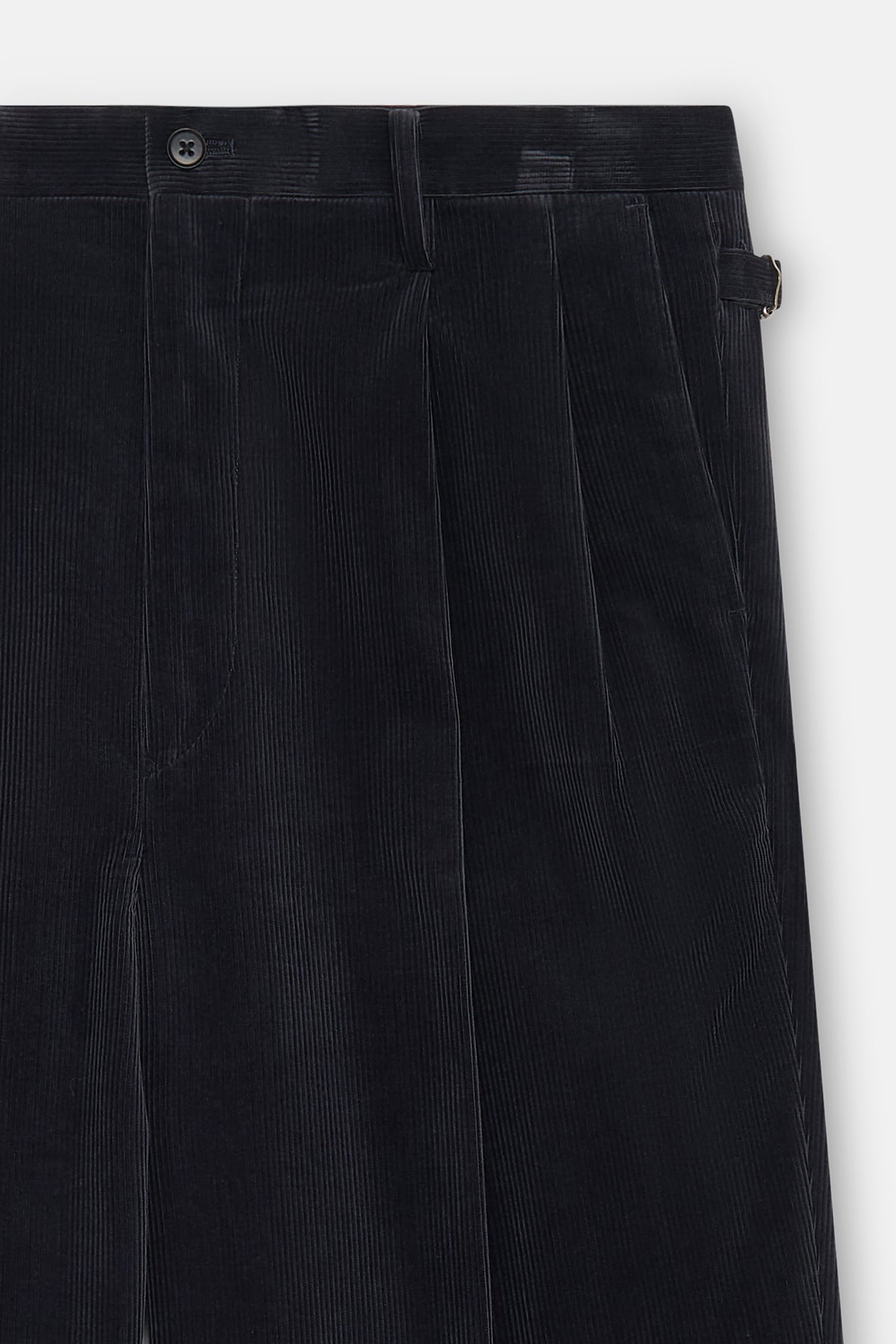 Cotton Corduroy Shoecut Navy Slacks