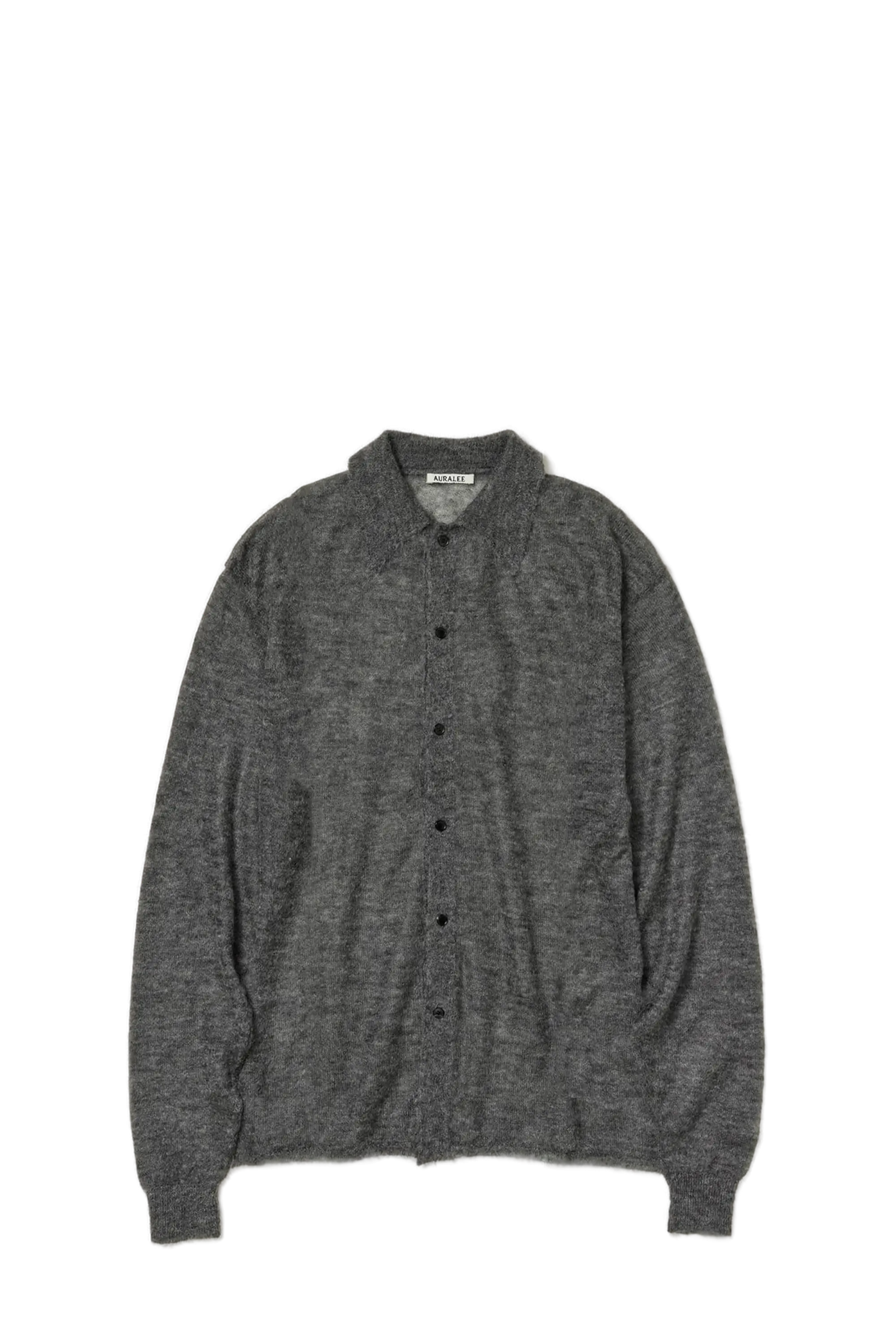 Kid Mohair Sheer Knit Shirt Cardigan