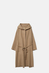 Camel Handmade Hodded Long Coat