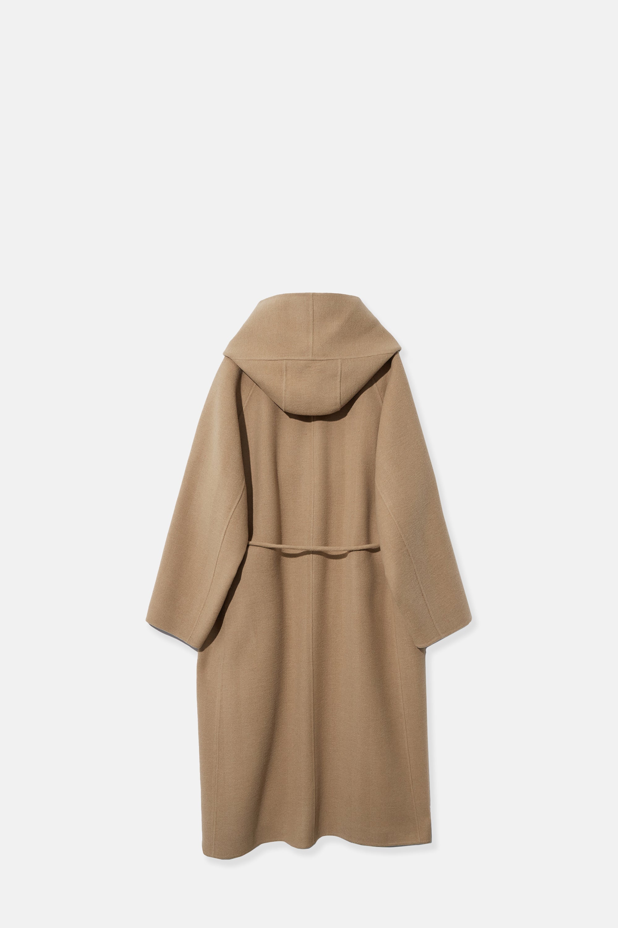 Camel Handmade Hodded Long Coat