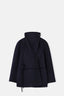 Navy Cowl Neck Raglan Half Coat