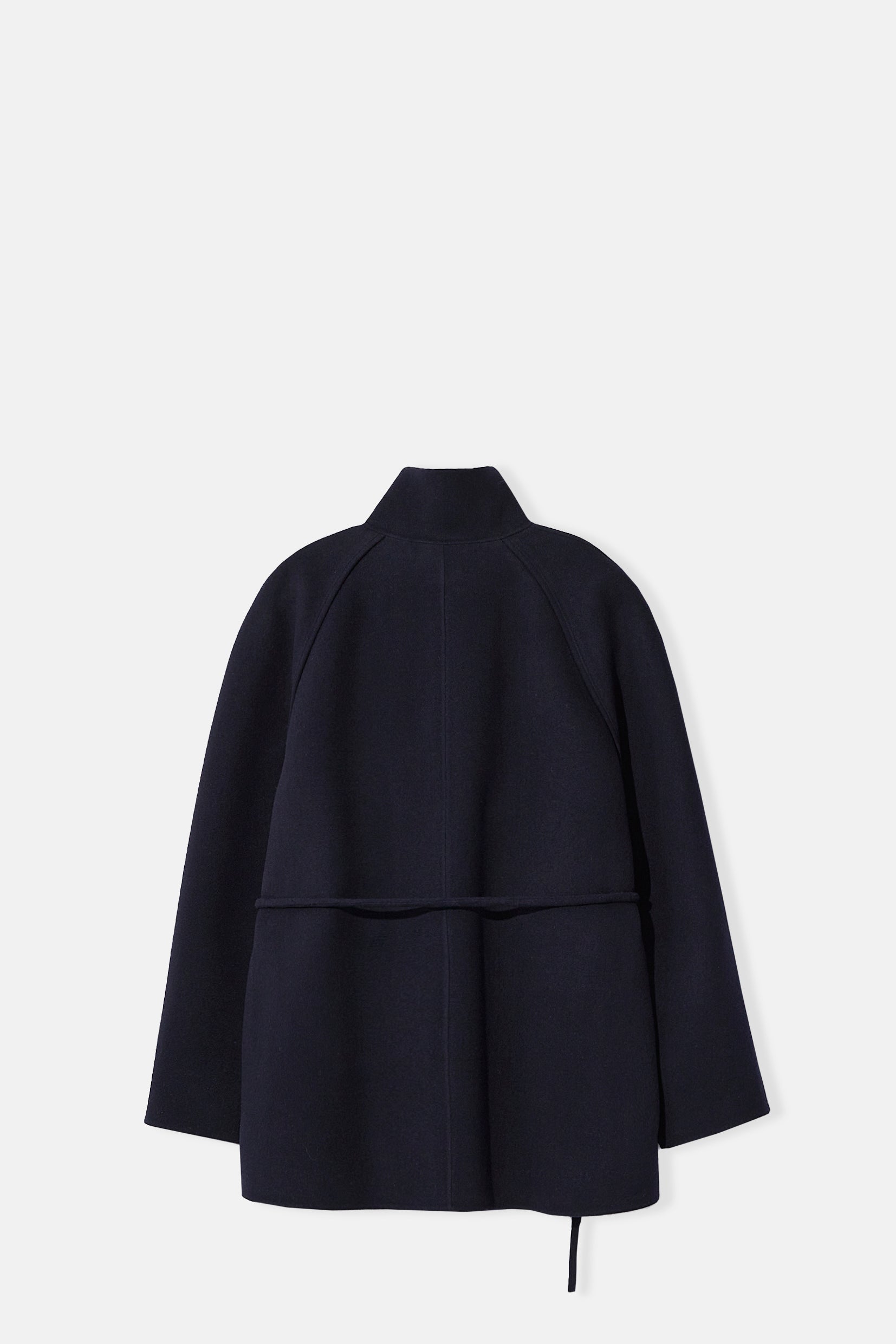 Navy Cowl Neck Raglan Half Coat