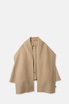 Camel Virgin Wool Coat With Muffler