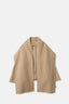 Camel Virgin Wool Coat With Muffler