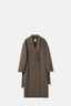 Brown Double Breasted Belted Coat