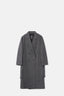 Grey Double Breasted Belted Coat