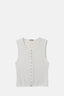 Gray Button Down Sleeveless Knit Top