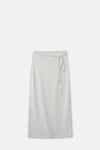 Gray String Straight Knit Skirt