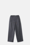 Gray Drawstring Easy Wool Trousers