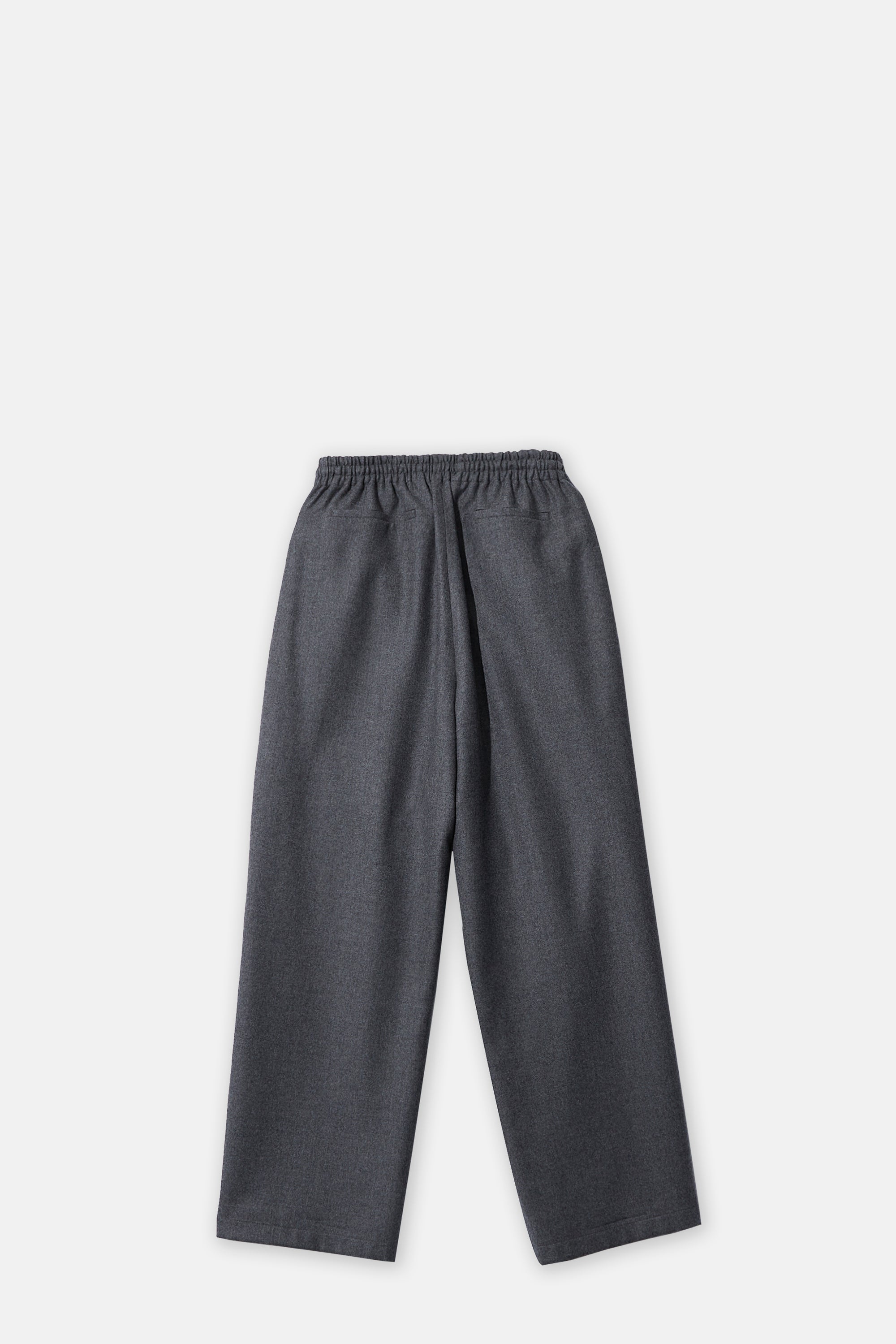 Gray Drawstring Easy Wool Trousers