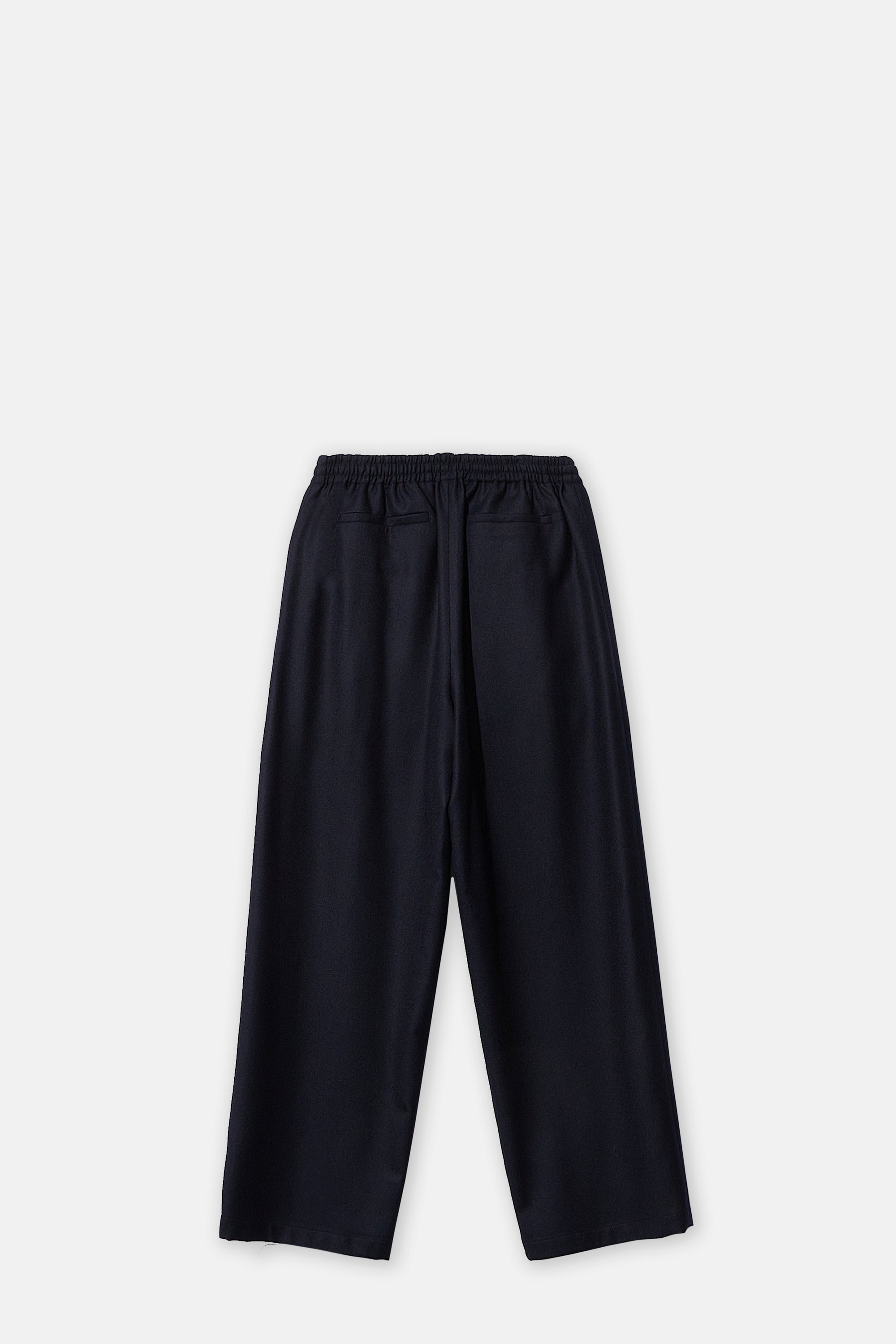 Navy Drawstring Easy Wool Trousers