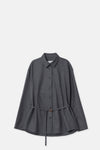 Gray Oversized Belted Shirt