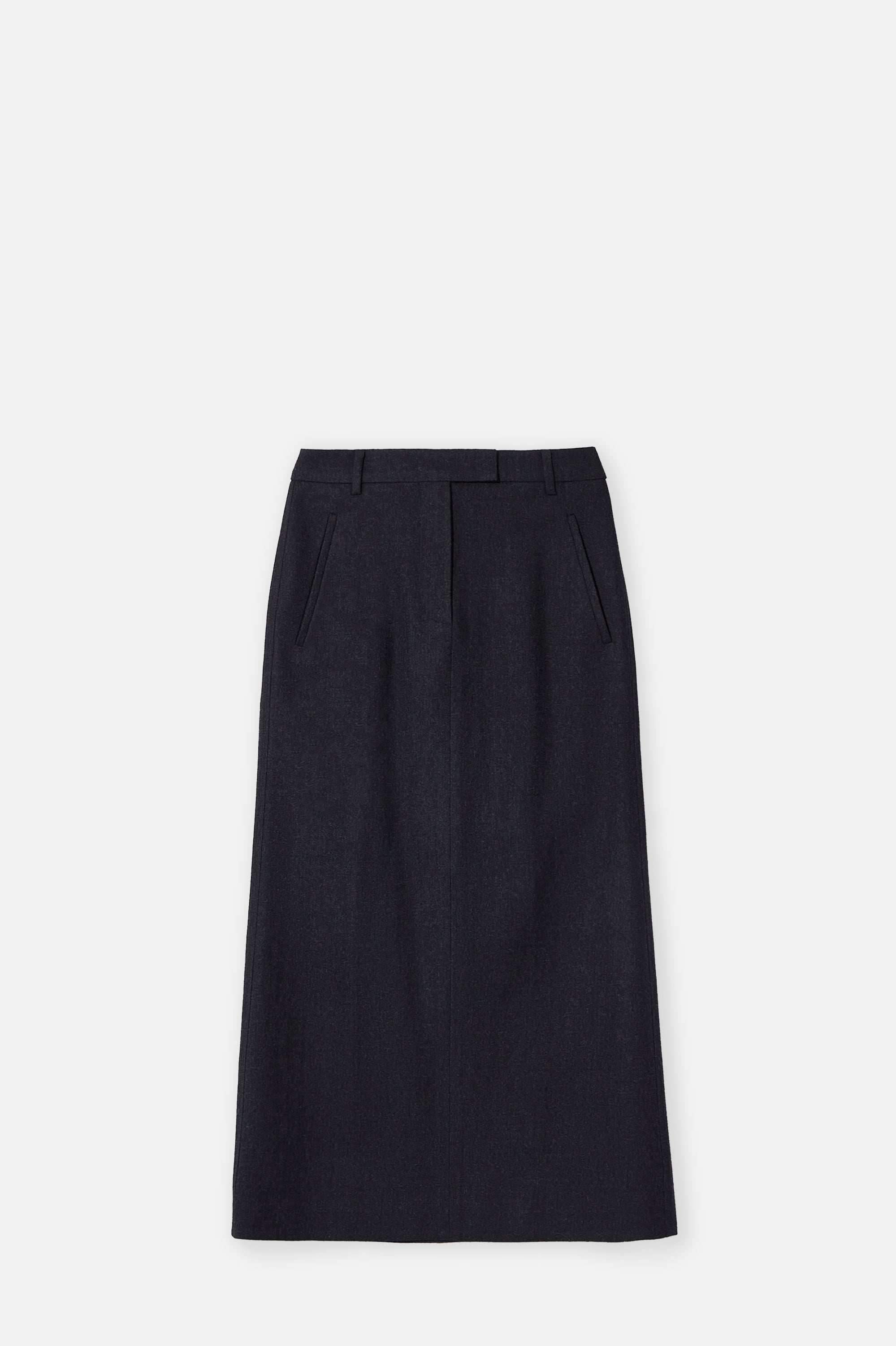 Charcoal Wool Tailored Skirt