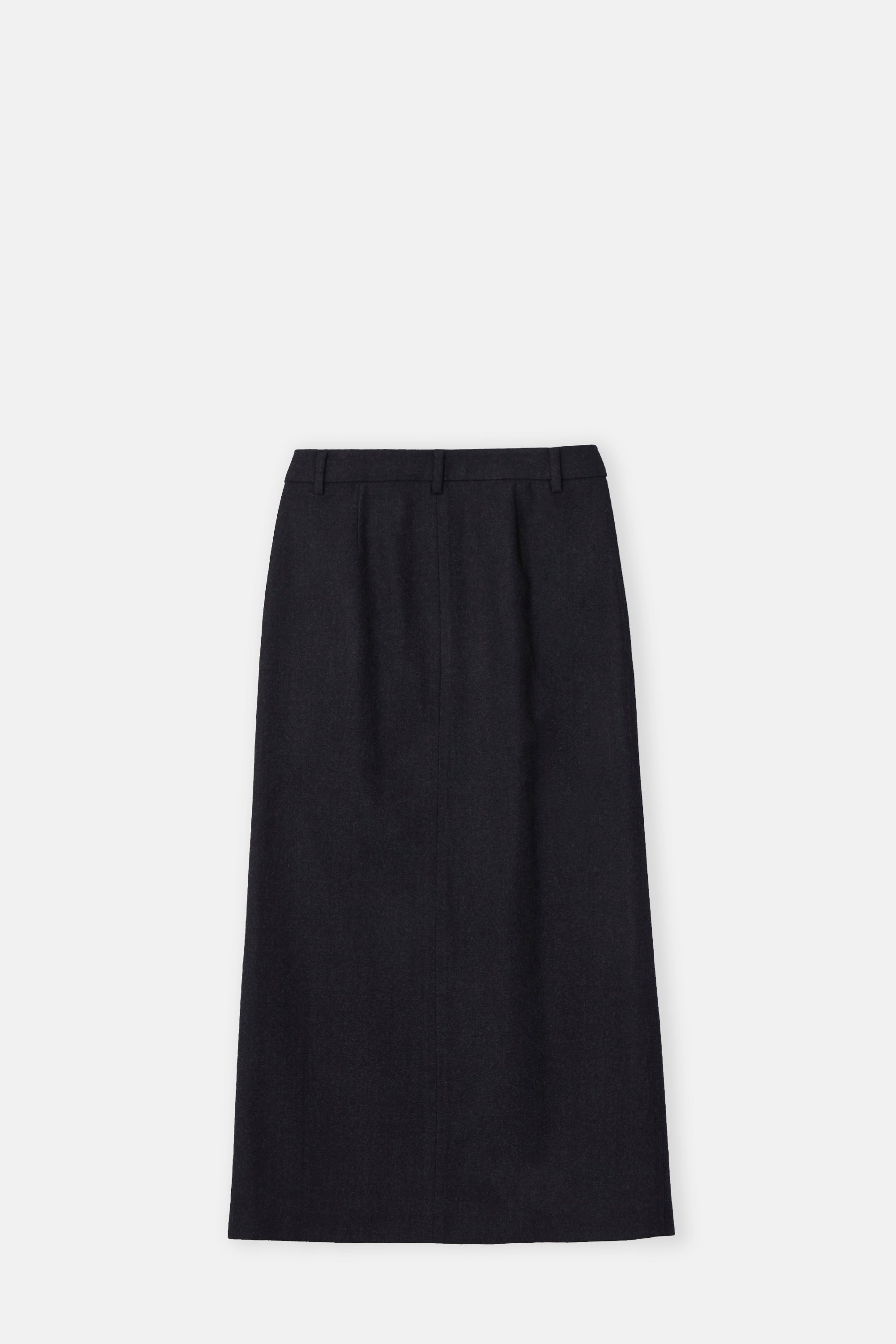 Charcoal Wool Tailored Skirt