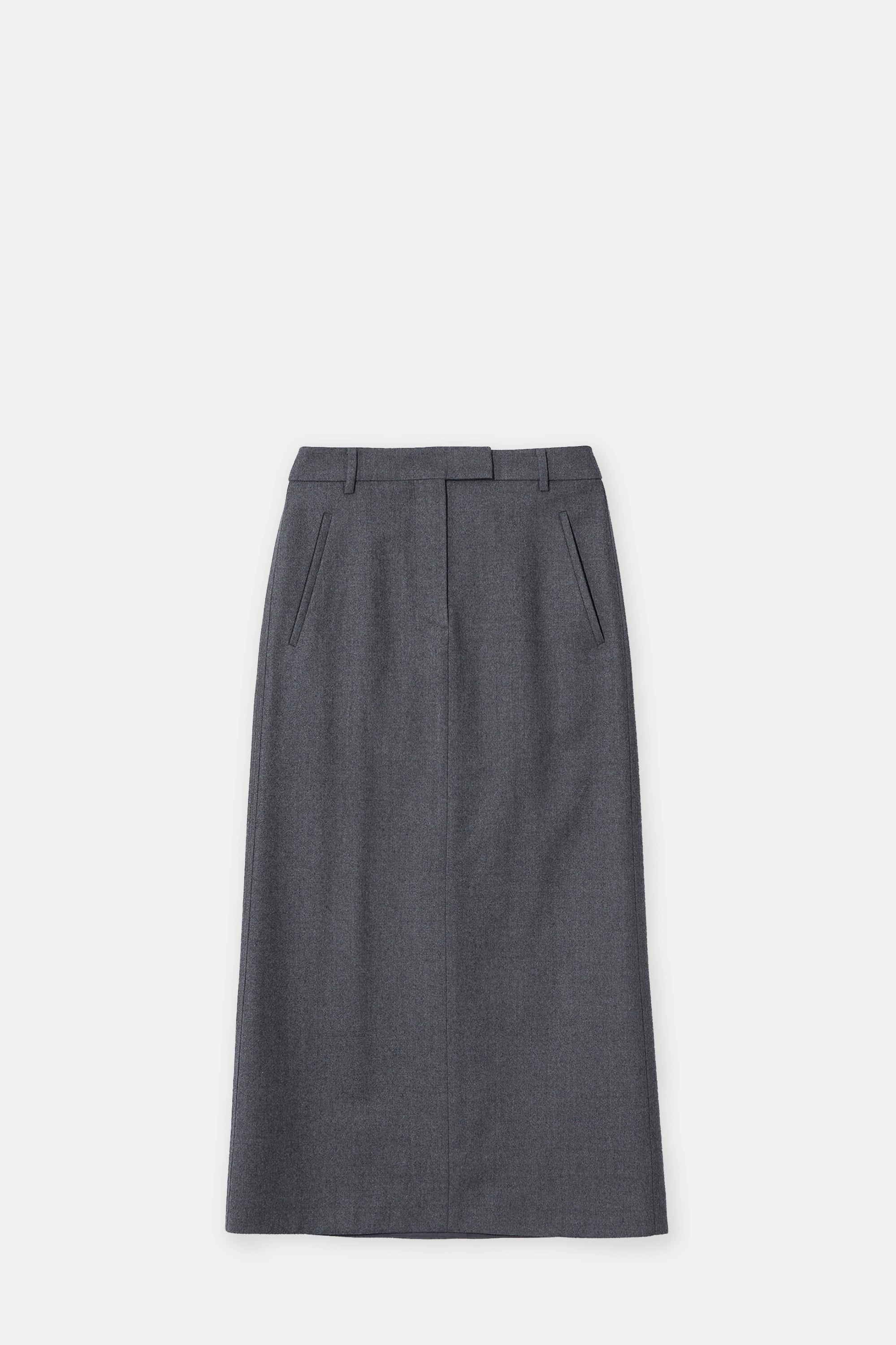 Grey Wool Tailored Skirt