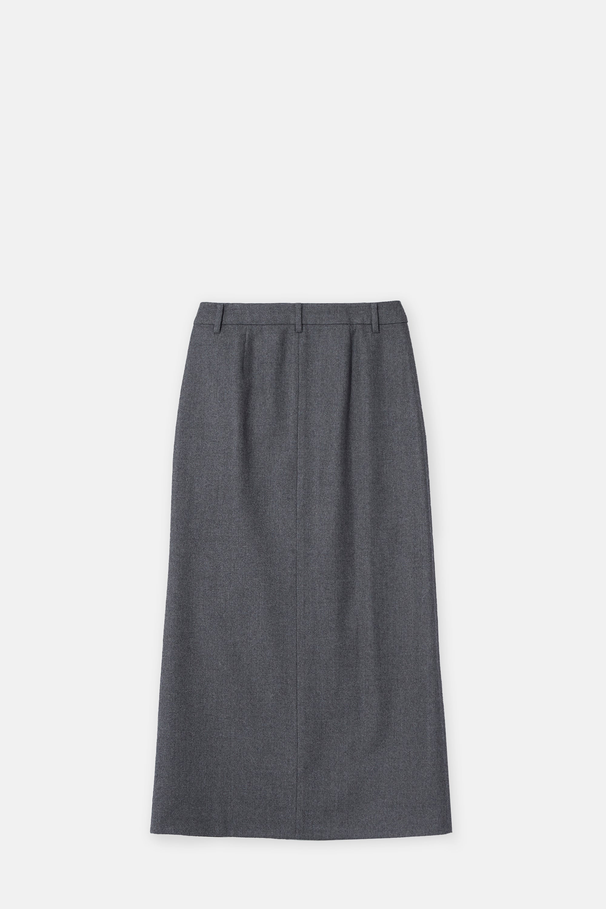 Grey Wool Tailored Skirt