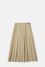 Camel Pleated Wrap Skirt