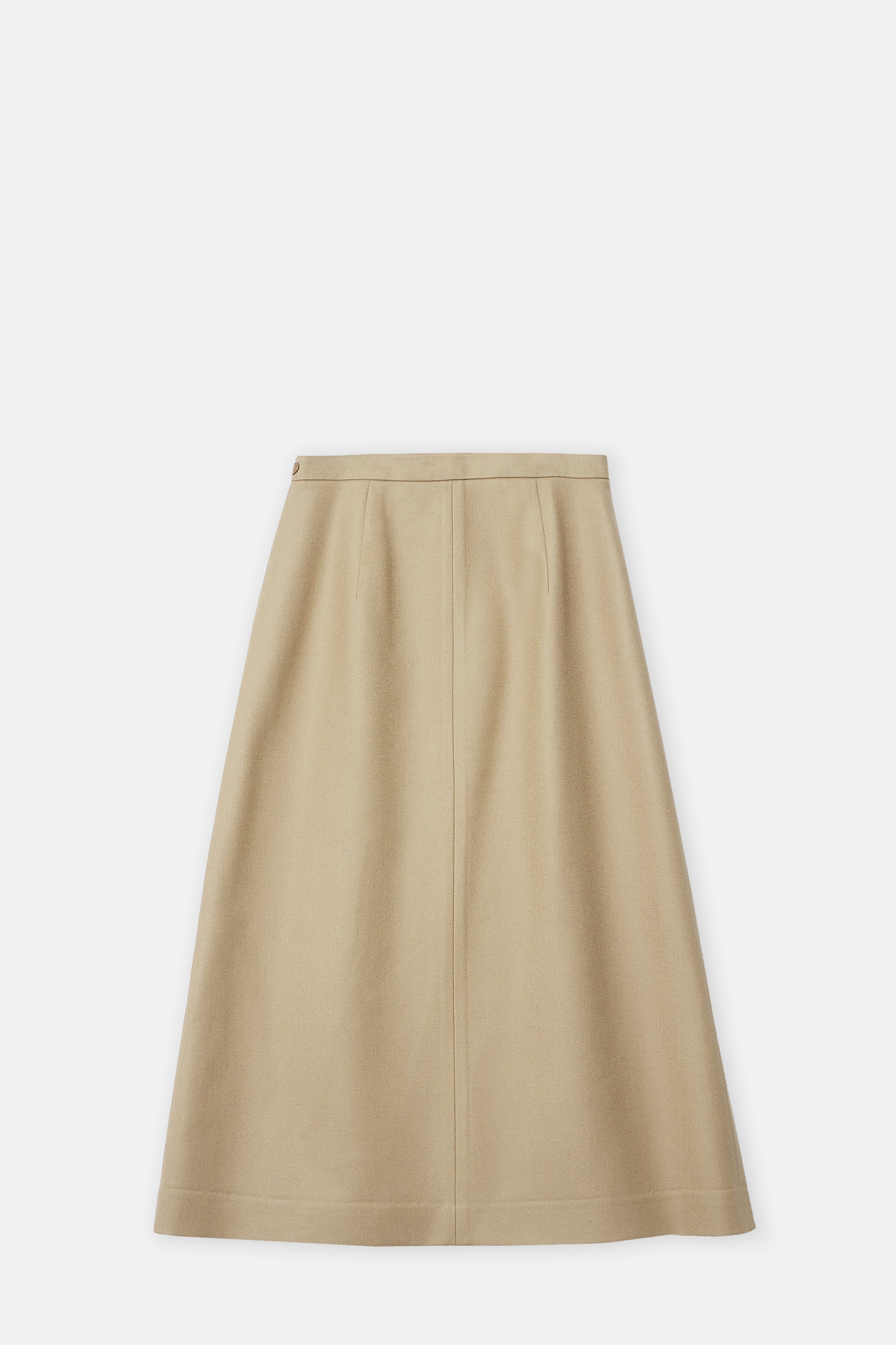 Camel Pleated Wrap Skirt