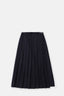 Navy Pleated Wrap Skirt