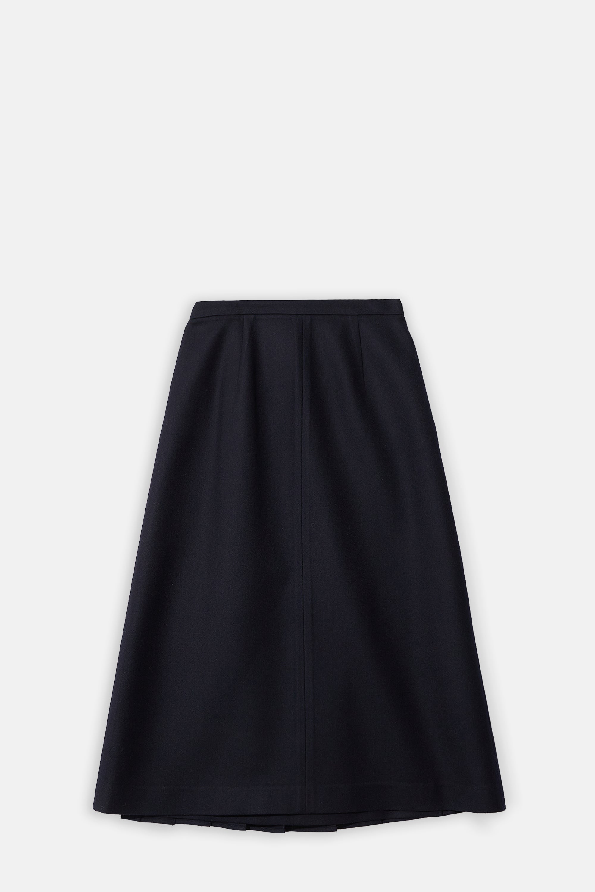 Navy Pleated Wrap Skirt