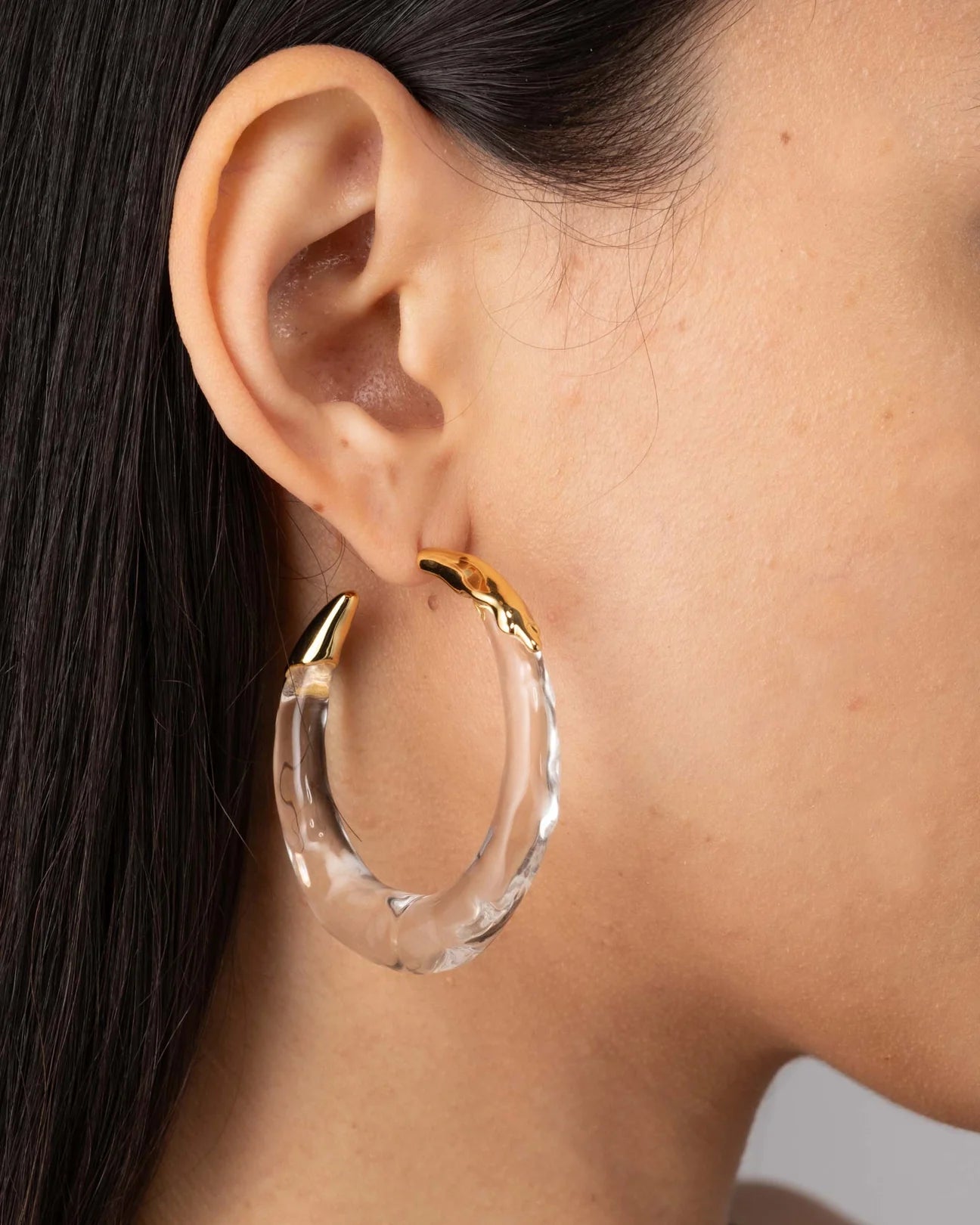 Lucite Molten Hoop Earring