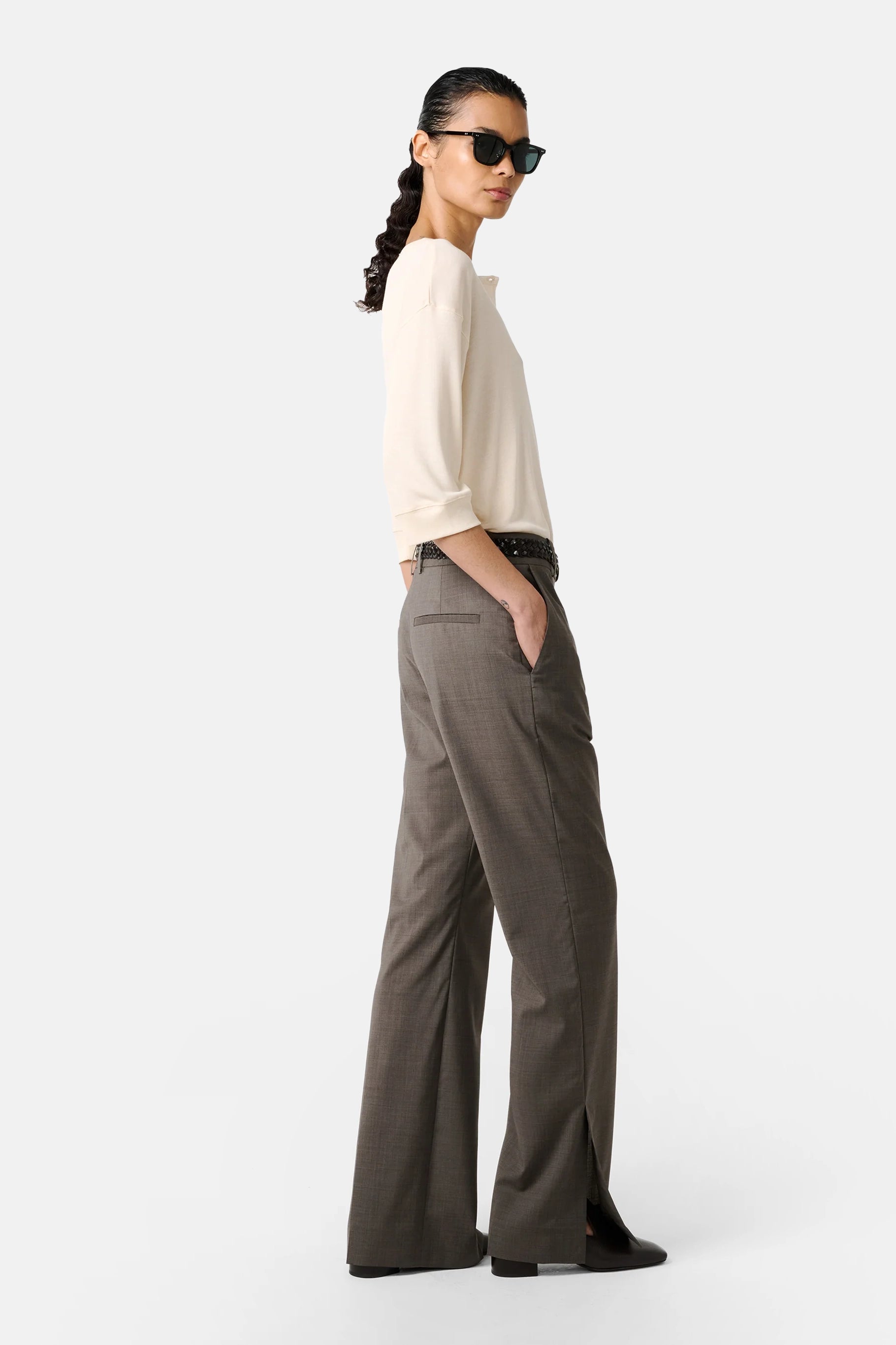 Melange Mitra Pant With Hem Split