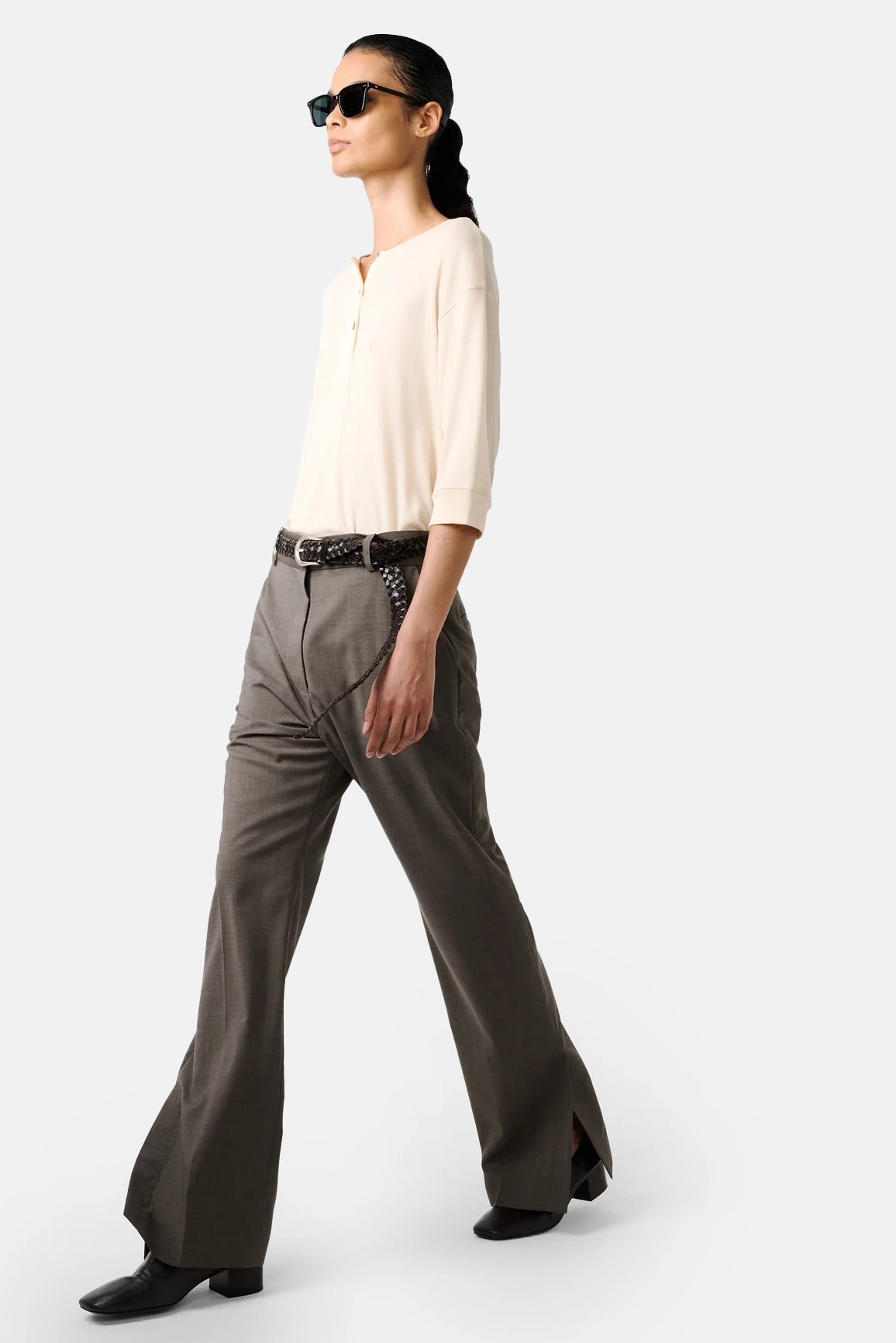 Melange Mitra Pant With Hem Split