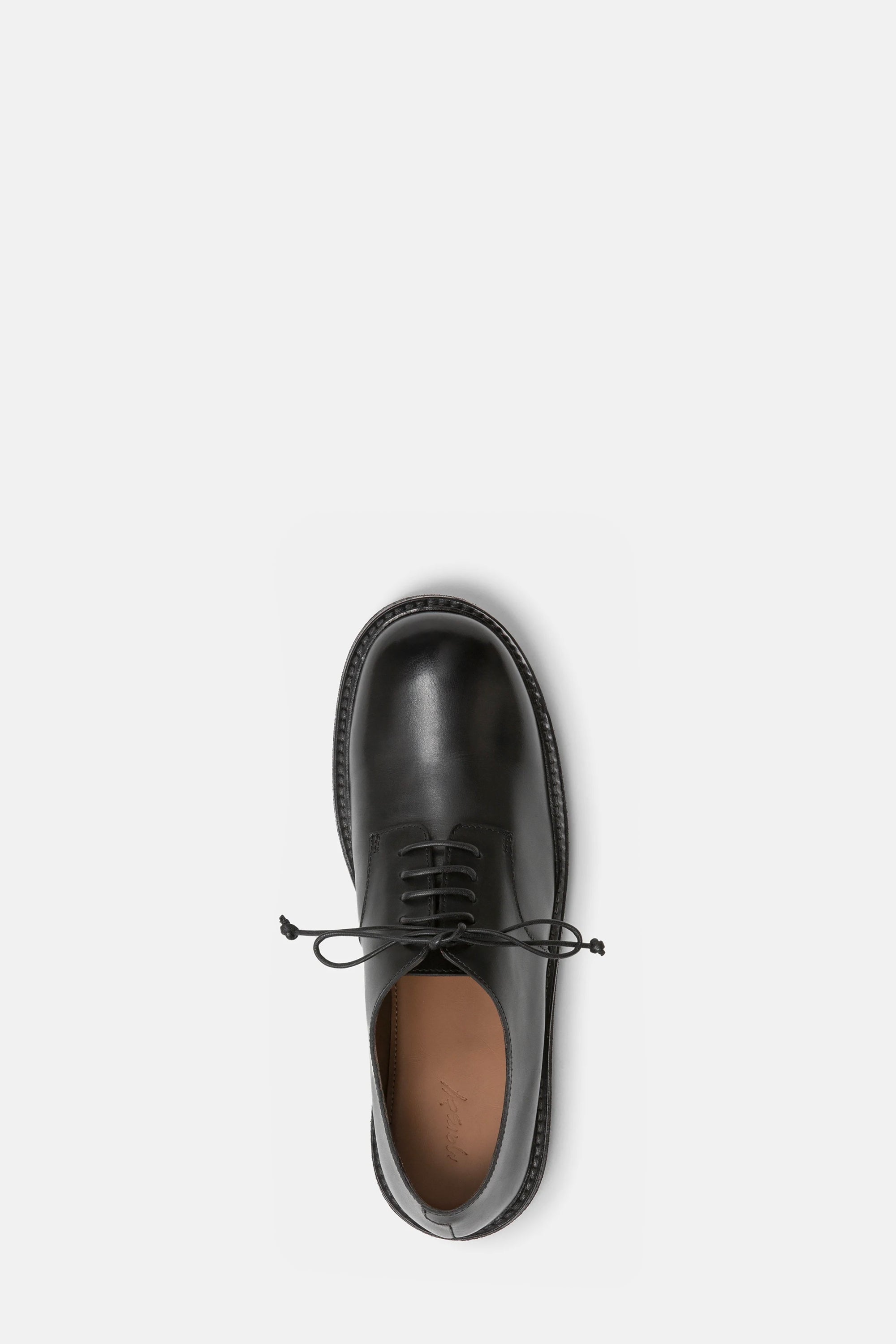 Nasello Black Leather Derby Shoes