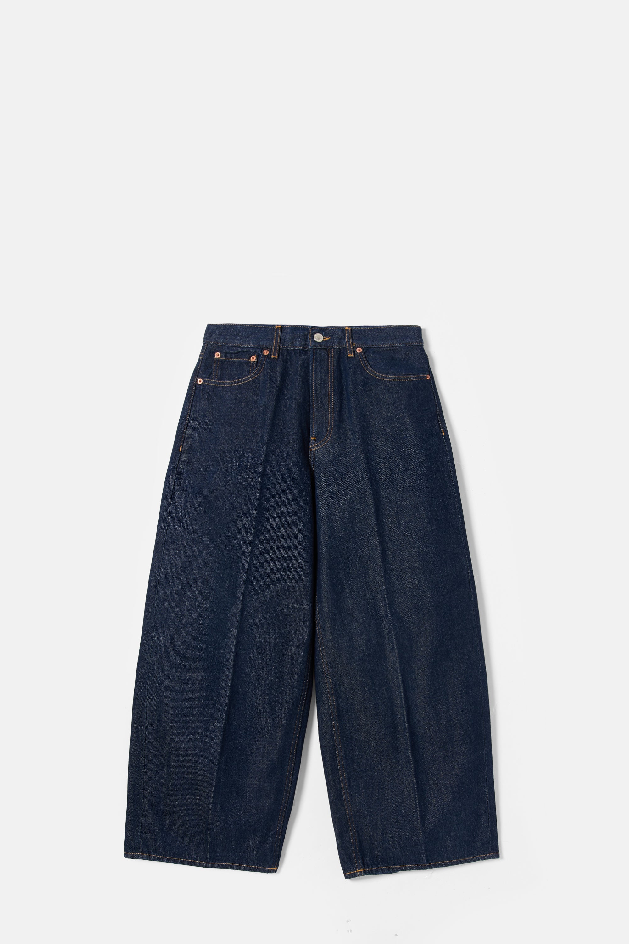 Rinsed Raw Cropped Roomy Jean