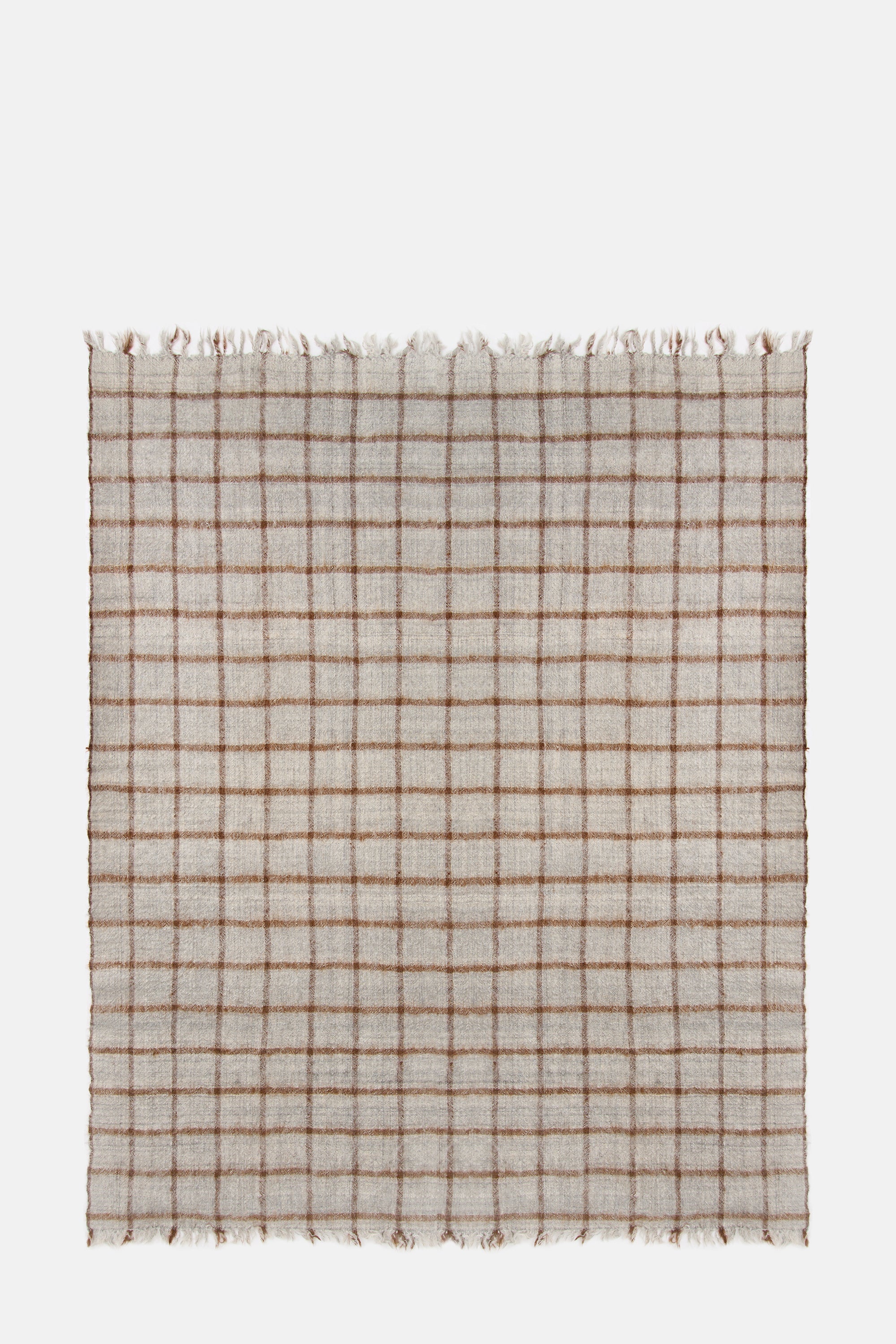 Checks Throw Plaid With Fringes