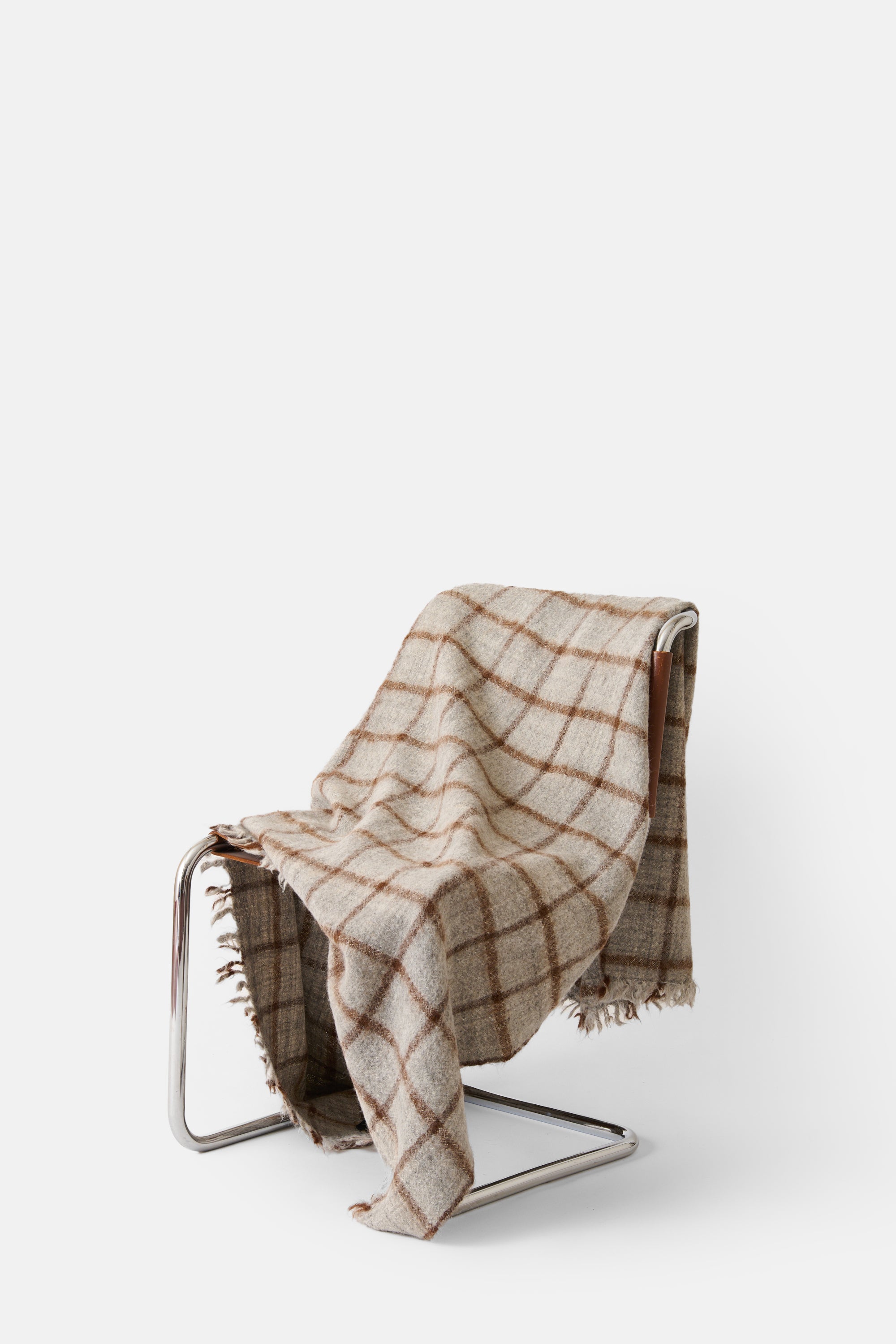 Checks Throw Plaid With Fringes