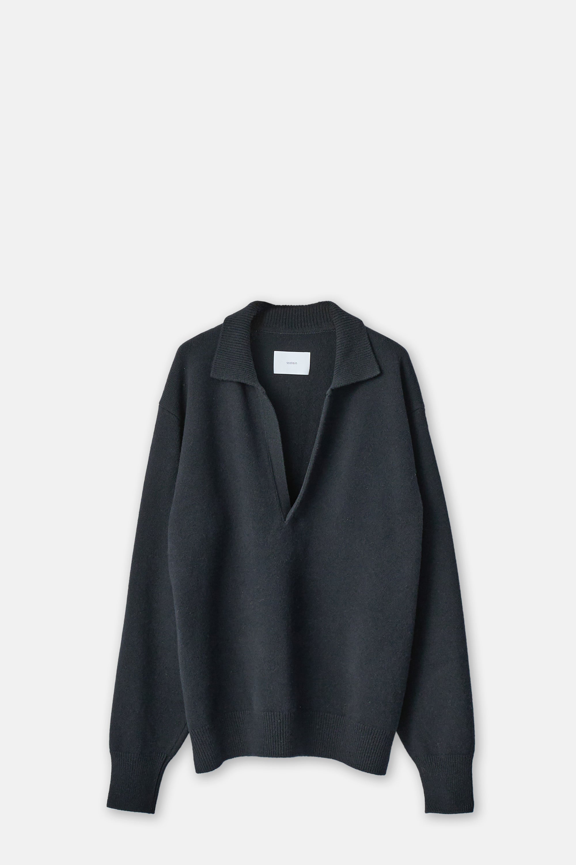 Dark Navy Extra Fine Wool Knit Polo