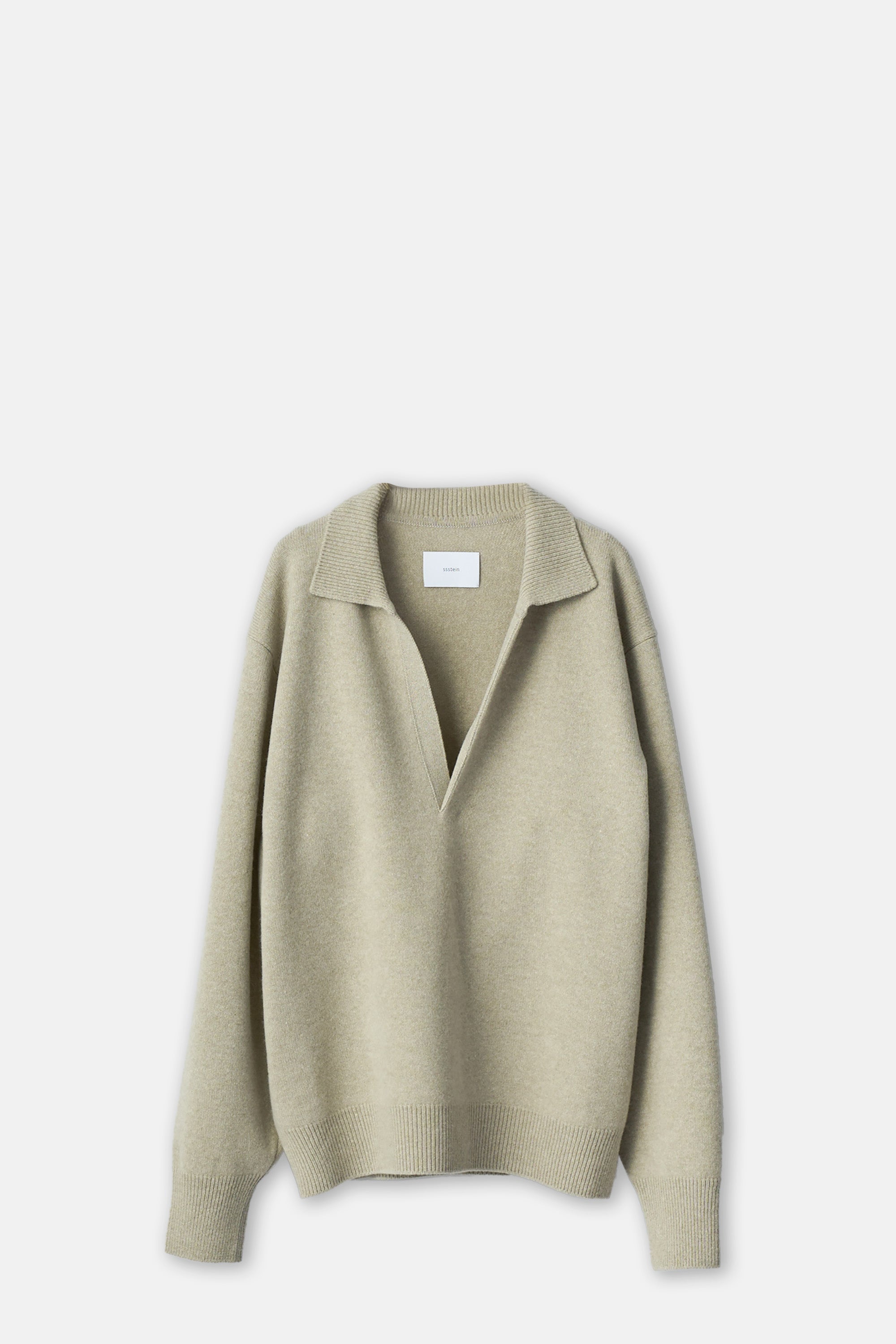 Beige Extra Fine Wool Knit Polo