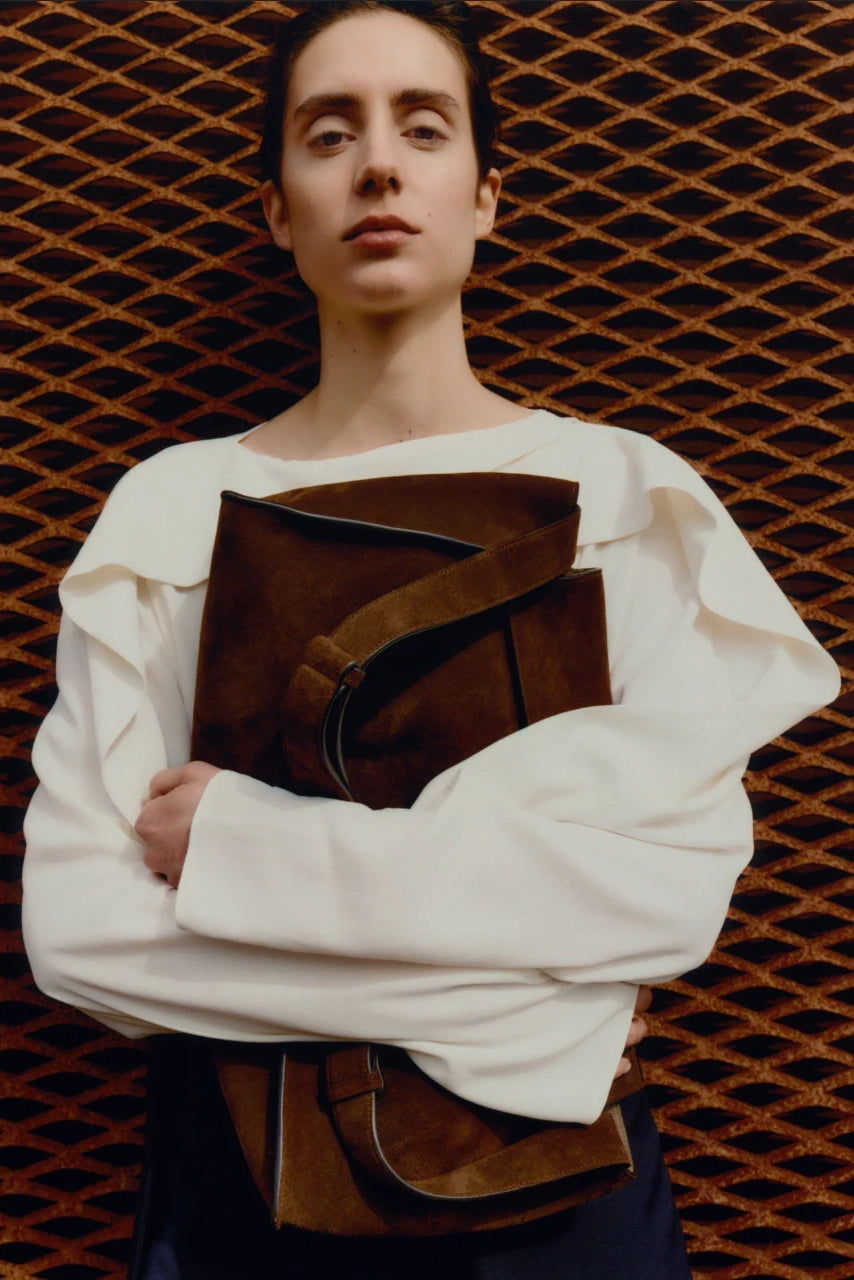 Cocoa Shiboru Suede Bag