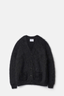 Black Kid Mohair V Neck Cardigan