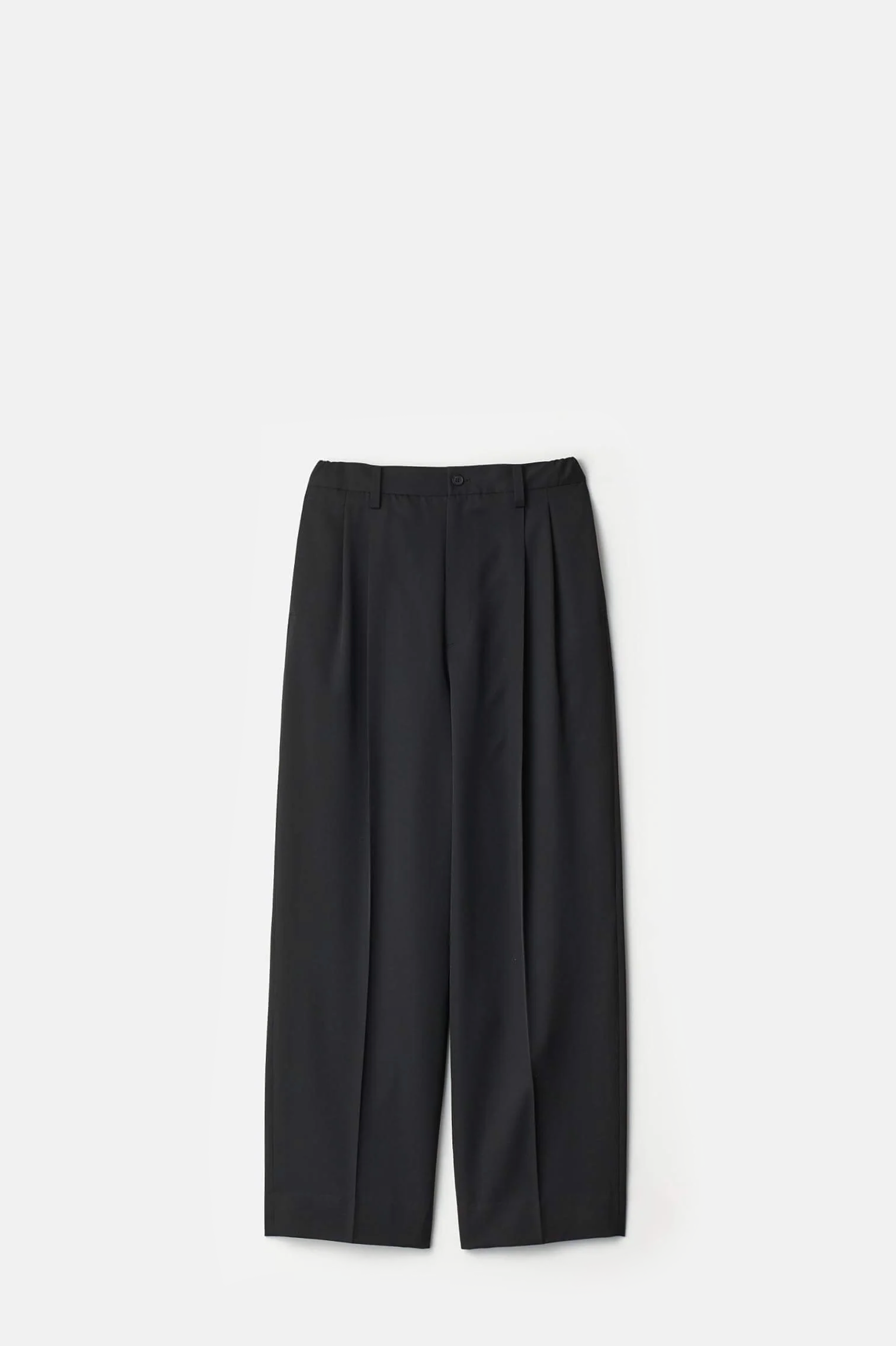 Black Two Tuck Easy Trousers