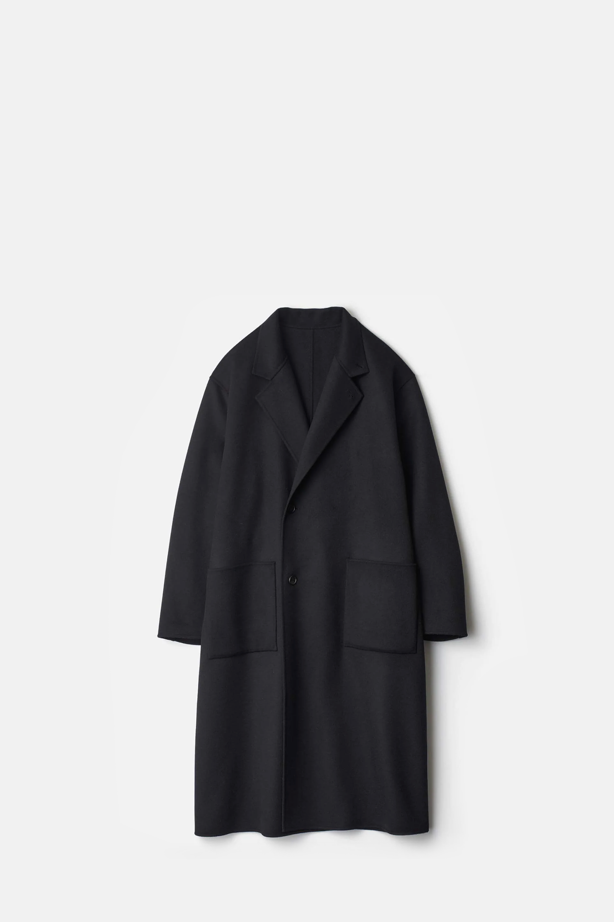 Black Wool Cashmere Reversible Coat