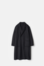 Black Wool Cashmere Reversible Coat